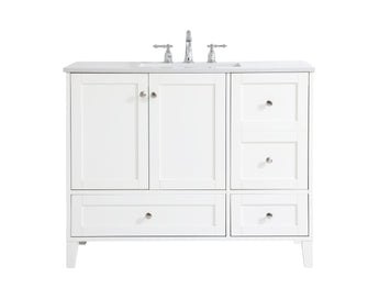 42 Inch Single Bathroom Vanity In White