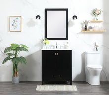30 Inch Single Bathroom Vanity In Black With Backsplash