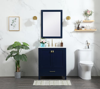 30 Inch Single Bathroom Vanity In Blue