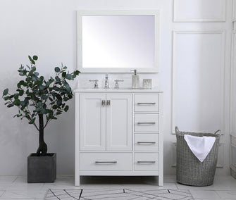 32 Inch Single Bathroom Vanity In White With Backsplash