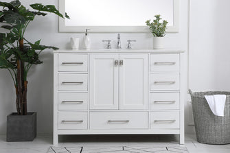 48 Inch Single Bathroom Vanity In White