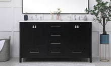 60 Inch Double Bathroom Vanity In Black