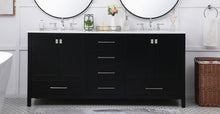 72 Inch Double Bathroom Vanity In Black