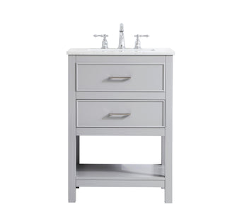 24 Inch Single Bathroom Vanity In Grey