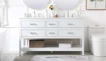 60 Inch Double Bathroom Vanity In White