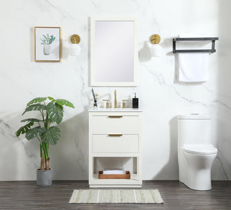 24 Inch Single Bathroom Vanity In White