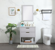 30 Inch Single Bathroom Vanity In Grey With Backsplash