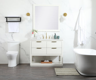 42 Inch Single Bathroom Vanity In White