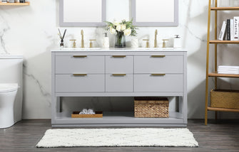 60 Inch Single Bathroom Vanity In Grey