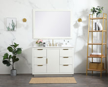 48 Inch Single Bathroom Vanity In White With Backsplash