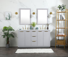 60 Inch Double Bathroom Vanity In Grey