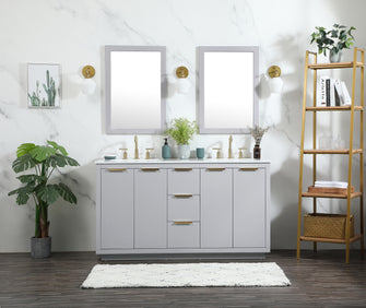 60 Inch Double Bathroom Vanity In Grey
