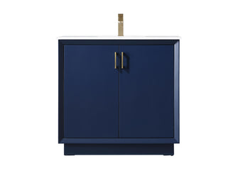 36 Inch Single Bathroom Vanity In Blue