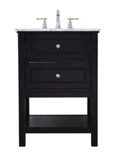 24 In. Single Bathroom Vanity Set In Black