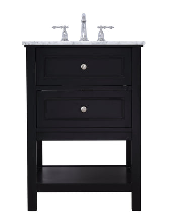 24 In. Single Bathroom Vanity Set In Black