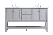 60 In. Double Sink Bathroom Vanity Set In Grey