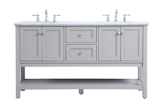 60 In. Double Sink Bathroom Vanity Set In Grey