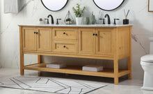 72 Inch Double Bathroom Vanity In Natural Wood