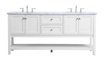 72 In. Double Sink Bathroom Vanity Set In White