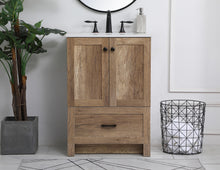 24 Inch Single Bathroom Vanity In Natural Oak