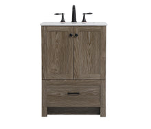 24 Inch Single Bathroom Vanity In Weathered Oak