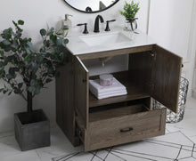 30 Inch Single Bathroom Vanity In Weathered Oak