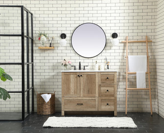 42 Inch Single Bathroom Vanity In Natural Oak