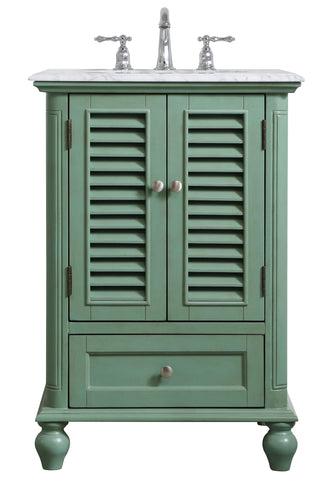 24 Inch Single Bathroom Vanity In Vintage Mint