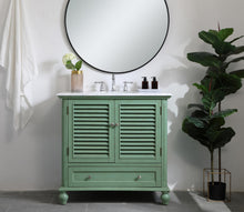36 Inch Single Bathroom Vanity In Vintage Mint