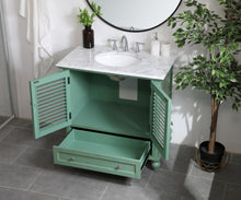 36 Inch Single Bathroom Vanity In Vintage Mint