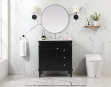 32 Inch Single Bathroom Vanity In Black With Backsplash