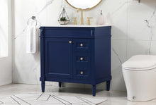 32 Inch Single Bathroom Vanity In Blue