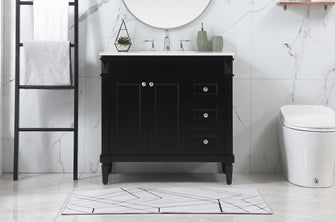 36 Inch Single Bathroom Vanity In Black