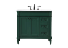 36 Inch Single Bathroom Vanity In Green