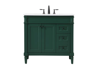 36 Inch Single Bathroom Vanity In Green