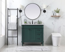 36 Inch Single Bathroom Vanity In Green