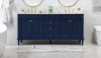 72 Inch Double Bathroom Vanity In Blue