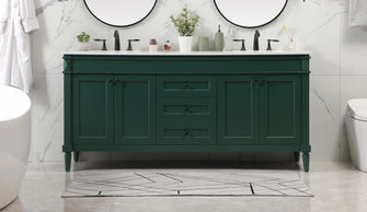 72 Inch Double Bathroom Vanity In Green