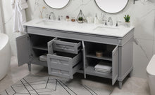 72 Inch Double Bathroom Vanity In Grey