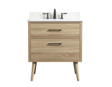30 Inch Single Bathroom Vanity In Mango Wood With Backsplash