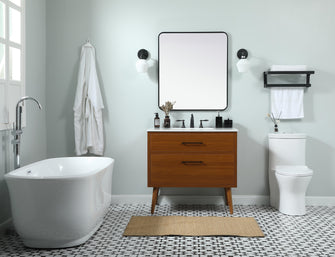 36 Inch Single Bathroom Vanity In Teak