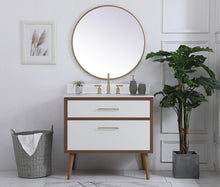 36 Inch Bathroom Vanity In White With Backsplash