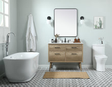 42 Inch Single Bathroom Vanity In Natural Oak With Backsplash