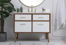42 Inch Bathroom Vanity In White With Backsplash