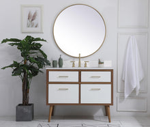 42 Inch Bathroom Vanity In White With Backsplash