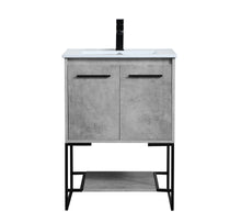 24 Inch Single Bathroom Vanity In Concrete Grey