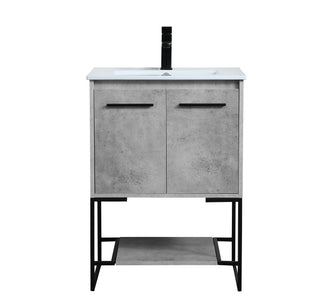 24 Inch Single Bathroom Vanity In Concrete Grey