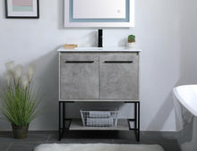 30 Inch Single Bathroom Vanity In Concrete Grey