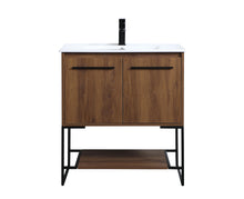 30 Inch Single Bathroom Vanity In Walnut Brown