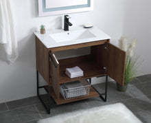 30 Inch Single Bathroom Vanity In Walnut Brown